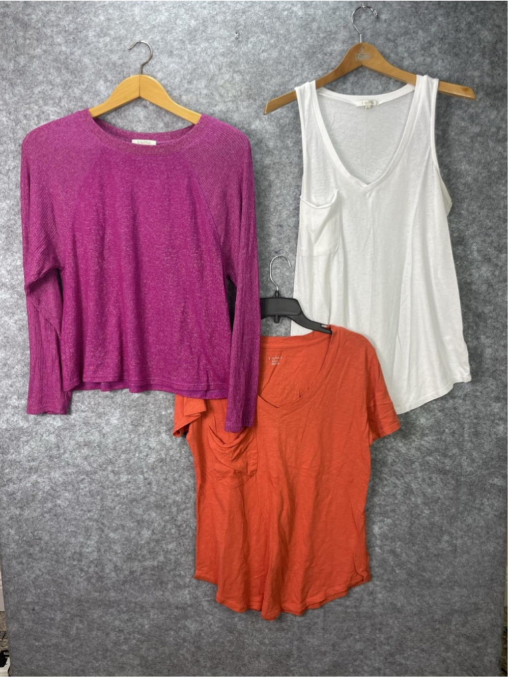 Z Supply Shirt Womens M/L Lot 3 Purple Orange White V Neck Pocket Tees